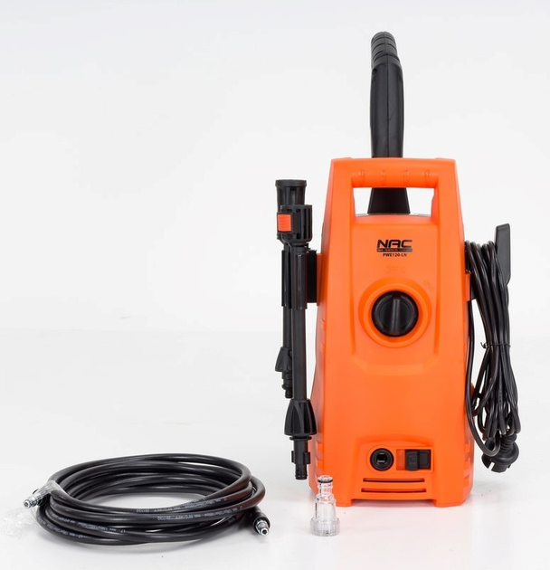 Мийка високого тиску Nac 70 бар 1200 Вт 390 л/г ALU Насос Пістолет щітка Потужна (NAC-PWE120-LN) - зображення 4