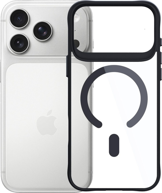 Etui plecki 3MK Satin Armor MagCase do Apple iPhone 17 Pro Transparent-Black (5903108664998) - obraz 1