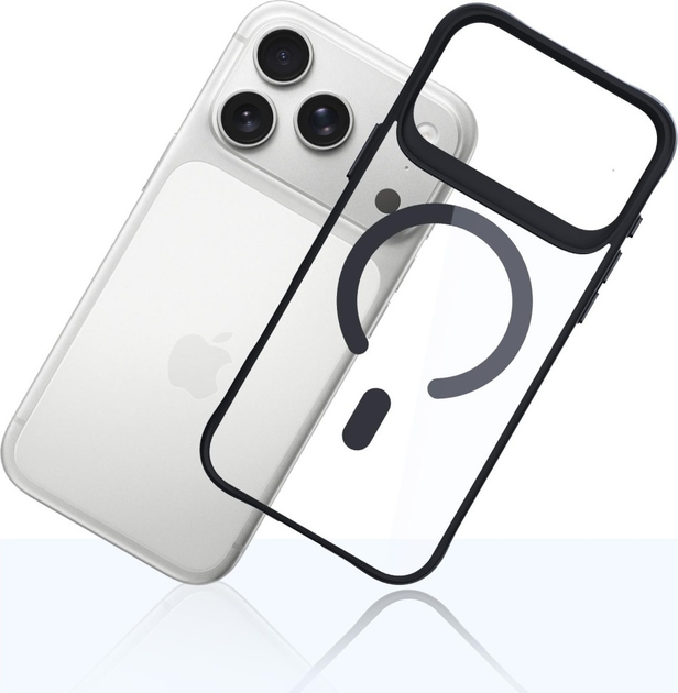 Etui plecki 3MK Satin Armor MagCase do Apple iPhone 17 Pro Transparent-Black (5903108664998) - obraz 3