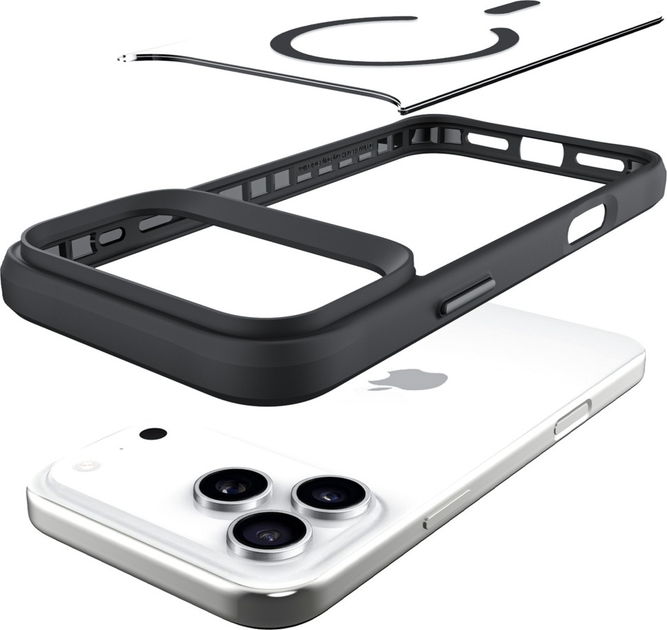 Etui plecki 3MK Satin Armor MagCase do Apple iPhone 17 Pro Transparent-Black (5903108664998) - obraz 6