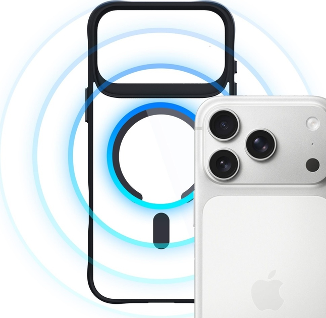 Etui plecki 3MK Satin Armor MagCase do Apple iPhone 17 Pro Transparent-Black (5903108664998) - obraz 7