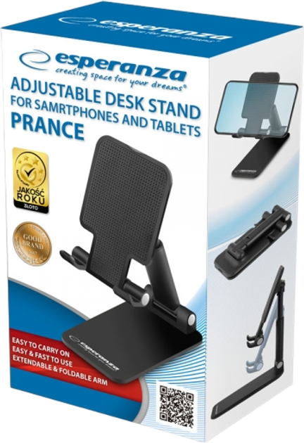 Stojak biurkowy Esperanza Prance do telefonu lub tabletu EMH140 (5901299958650) - obraz 6