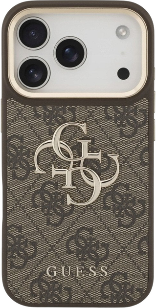 Панель Guess 4G Big 4G Classic Logo Big Strap Metal Buttons для Apple iPhone 17 Pro Brown (3666339488734) - зображення 3