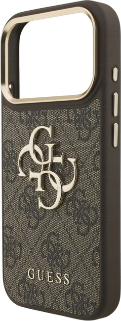Панель Guess 4G Big 4G Classic Logo Big Strap Metal Buttons для Apple iPhone 17 Pro Brown (3666339488734) - зображення 6