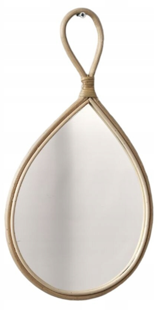 Lustro wiszące La Factory w rattanowej ramie 37 x 20 cm Beżowe (3574641234409) - obraz 1