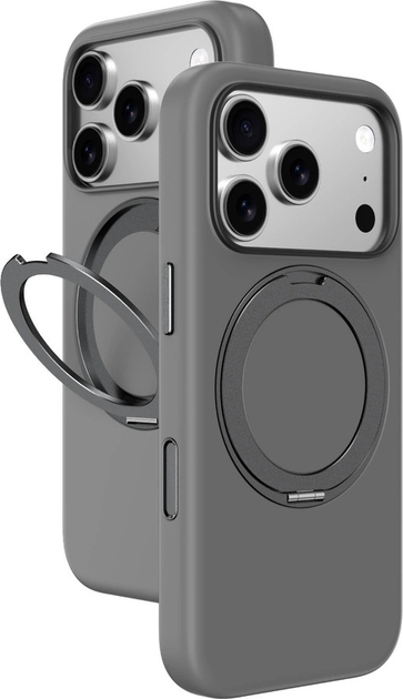 Etui plecki AMAZINGthing Cloudie with stand do Apple iPhone 17 Pro Gray (IP176.3PCGY) - obraz 5