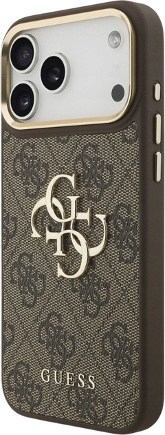 Панель Guess 4G Big 4G Classic Logo Big Strap Metal Buttons для Apple iPhone 17 Pro Max Brown (3666339488741) - зображення 2