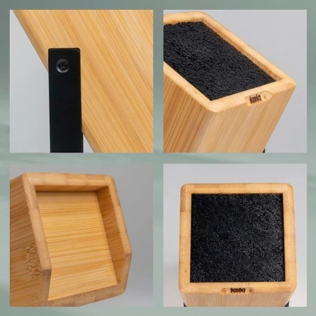 Blok na noże Kela Kiril bambusowy czarny 20 x 10 x 24 cm (4025457112843) - obraz 2