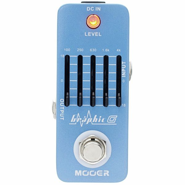 Гитарная педаль эквалайзер Mooer Graphic G MEQ1, 5-полосный EQ, True Bypass, регулировка ±18 дБ, металлический корпус - изображение 3