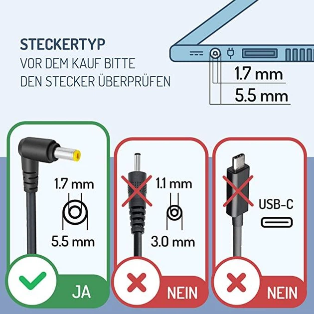 Зарядний пристрій Lavolta 65 Вт для Acer Aspire/Extensa/TravelMate, 19 В 3.42 А, штекер 5.5×1.7 мм, кабель EU - Фото 5 Зарядний пристрій Lavolta 65 Вт для Acer Aspire/Extensa/TravelMate, 19 В 3.42 А, штекер 5.5×1.7 мм, кабель EU - зображення 5