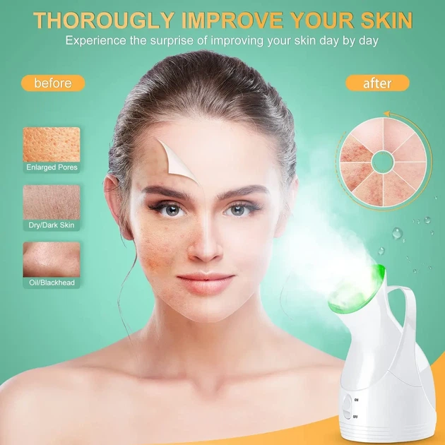 Нано-ионный отпариватель для лица Lonove Facial Ionic Steamer, домашняя SPA-сауна с набором для чистки пор - изображение 4