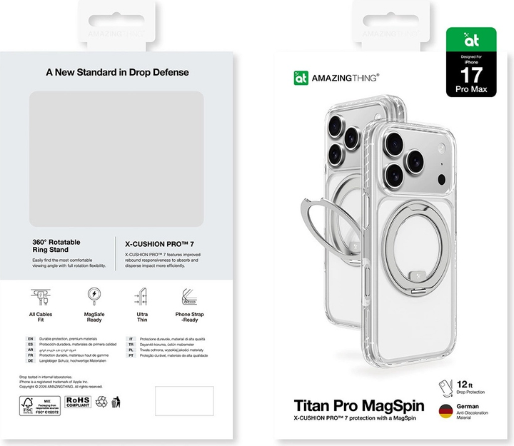 Etui plecki AMAZINGthing Titan Pro MagSpin Case do Apple iPhone 17 Pro Max Gray (IP176.9PTSGY) - obraz 8