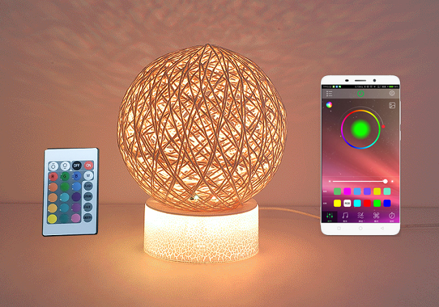 Светильник-ночник настольный 3D Луна, декоративная настольная лампа, USB, RGB-подсветка, с пультом дистанционного управлени - изображение 2