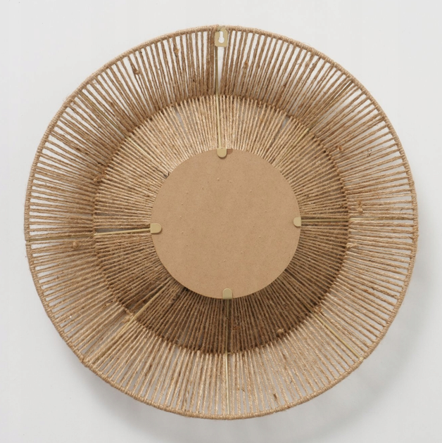 Lustro dekoracyjne wiszące Boltze ZAIKA okrągle w jutowej ramie 50 cm (4066076460427) - obraz 2