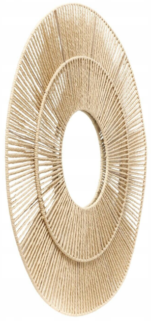 Lustro dekoracyjne wiszące Boltze okrągle w plecionej ramie 75 cm (4066076460434) - obraz 1