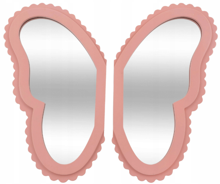 Dekoracyjne Lustro wiszące Atmosphera for Kids ANNA skrzydła motyla 37 x 1.2 x 37 cm Różowe (3560232995194) - obraz 1