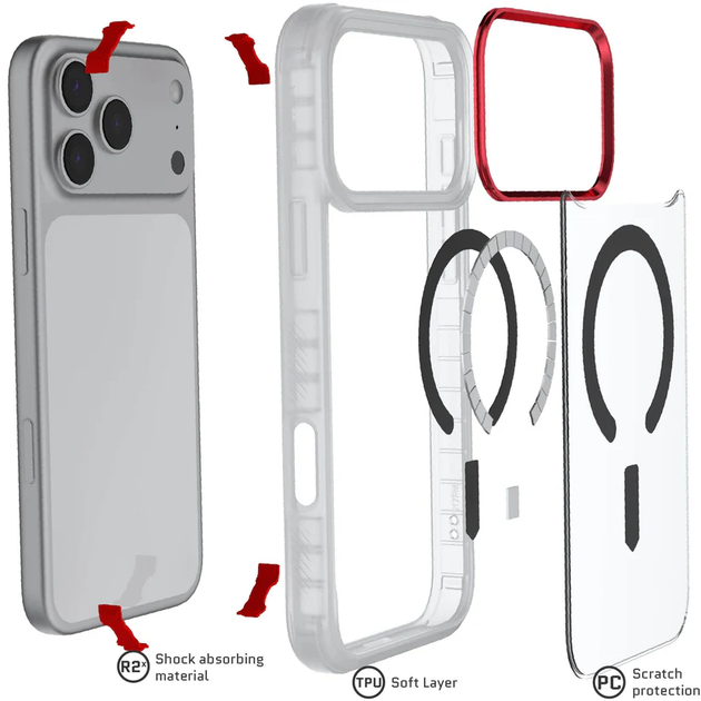 Etui Ghostek Covert MagSafe do Apple iPhone 17 Pro Max Transparent (840235314066) - obraz 5