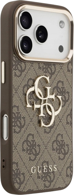 Панель Guess 4G Big 4G Classic Logo для Apple iPhone 17 Pro Max Brown/Gold (3666339521943) - зображення 4