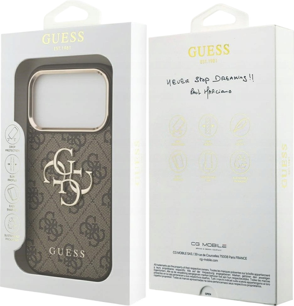 Панель Guess 4G Big 4G Classic Logo для Apple iPhone 17 Pro Max Brown/Gold (3666339521943) - зображення 8