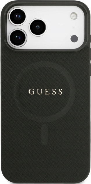 Панель Guess Saffiano Classic Logo MagSafe для Apple iPhone 17 Pro Max Black (3666339492403) - зображення 3
