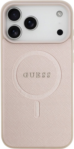 Панель Guess Saffiano Classic Logo MagSafe для Apple iPhone 17 Pro Pink (3666339552480) - зображення 3