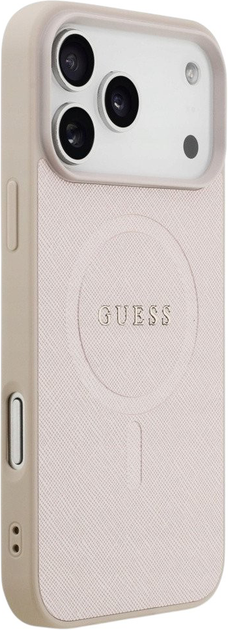 Панель Guess Saffiano Classic Logo MagSafe для Apple iPhone 17 Pro Pink (3666339552480) - зображення 4