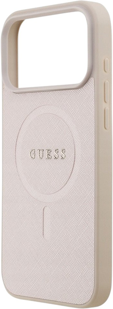 Панель Guess Saffiano Classic Logo MagSafe для Apple iPhone 17 Pro Pink (3666339552480) - зображення 6