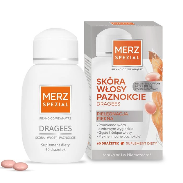 Витамины для поддержания здоровья кожи, волос и ногтей, Merz Spezial Dragees, 60 шт - Фото 2 Витамины для поддержания здоровья кожи, волос и ногтей, Merz Spezial Dragees, 60 шт - изображение 2