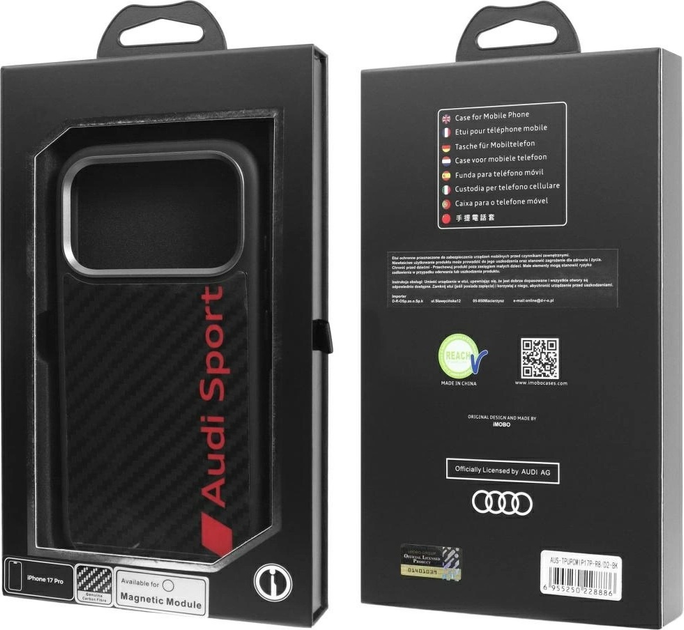 Etui plecki Audi R8 Carbon Fiber MagSafe do Apple iPhone 17 Pro Black (AUS-TPUPCMIP17P-R8/D2-BK) - obraz 10