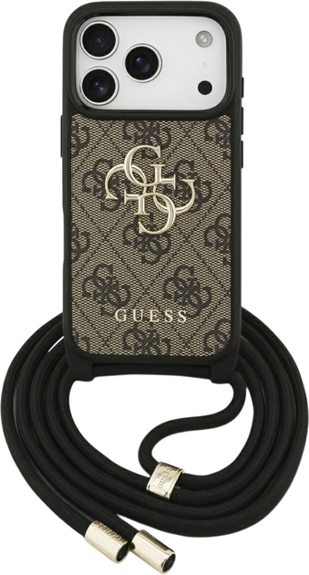 Панель Guess 4G Big Logo Cord Stap Crossbody для Apple iPhone 17 Pro Brown (3666339526795) - зображення 1