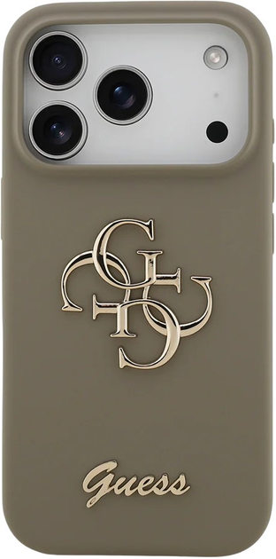 Панель Guess Silicone Big 4G Script для Apple iPhone 17 Pro Bronze (3666339522414) - зображення 3