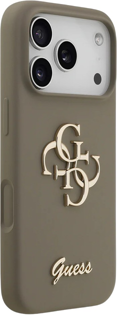 Панель Guess Silicone Big 4G Script для Apple iPhone 17 Pro Bronze (3666339522414) - зображення 4