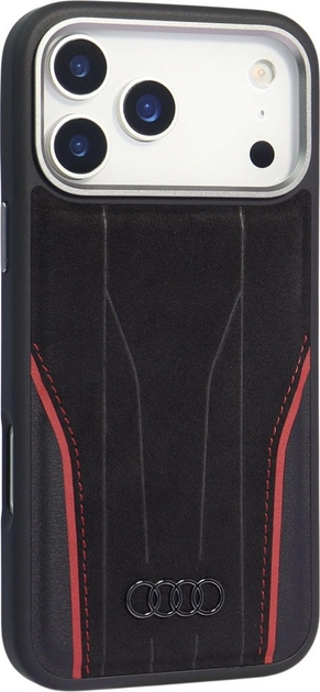 Etui plecki Audi R8 Genuine Leather MagSafe do Apple iPhone 17 Pro Black-Red (AU-TPUPCMIP17P-R8/D3-RD) - obraz 2