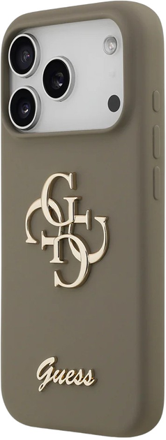 Панель Guess Silicone Big 4G Script для Apple iPhone 17 Pro Max Bronze (3666339522421) - зображення 2