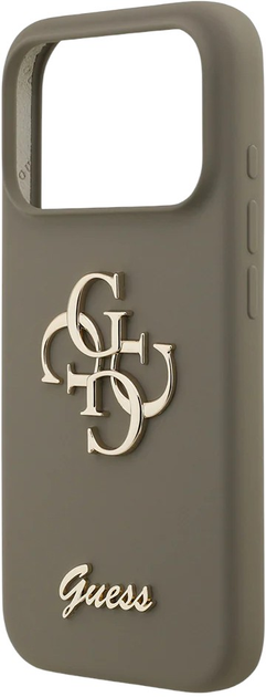 Панель Guess Silicone Big 4G Script для Apple iPhone 17 Pro Max Bronze (3666339522421) - зображення 5