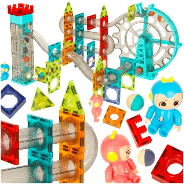 Klocki magnetyczne KIK Magic Magnetic Blocks Tor kulkowy z dźwiękiem i muzyką 118 elementów (5903039737617) - obraz 3