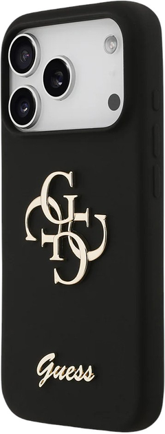 Панель Guess Silicone Big 4G Script для Apple iPhone 17 Pro Max Black (3666339522261) - зображення 3