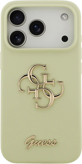 Панель Guess Silicone Big 4G Script для Apple iPhone 17 Pro Max Khaki (3666339522582) - зображення 3