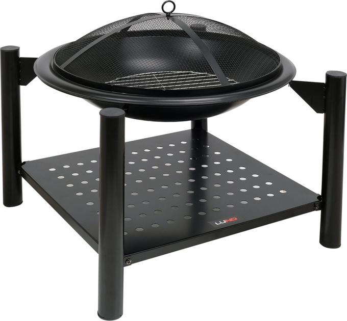 Palenisko ogrodowe LUND stalowe z drewutnią 58 x 58 x 55 cm 99914 (5906083093395) - obraz 3