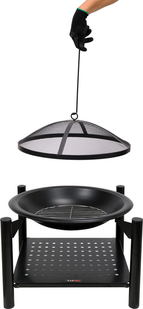 Palenisko ogrodowe LUND stalowe z drewutnią 58 x 58 x 55 cm 99914 (5906083093395) - obraz 7