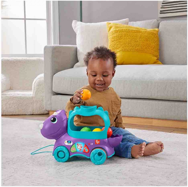 Інтерактивна іграшка-каталка Fisher-Price Веселий Трицератопс HNR55 (194735148219) - зображення 4