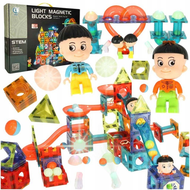 Klocki magnetyczne KIK Light Magnetic 202 elementy (5903039737693) - obraz 2