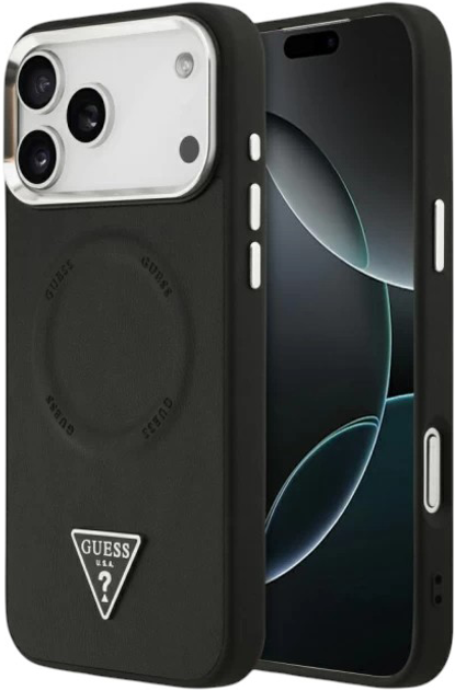 Панель Guess Triangle Logo MagSafe для Apple iPhone 17 Pro Max Black (3666339515225) - зображення 1