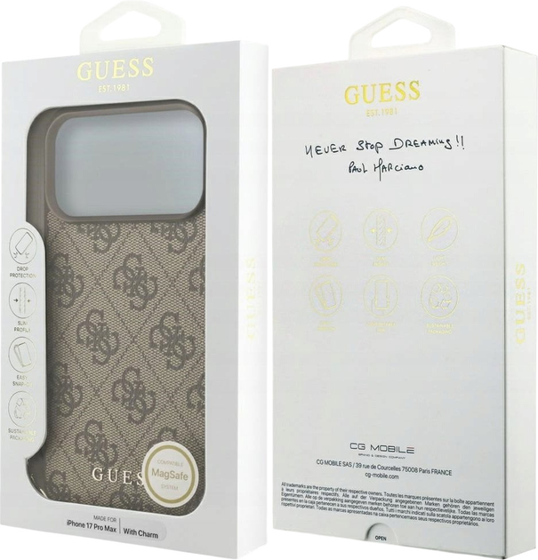 Панель Guess 4G Charms Collection MagSafe для Apple iPhone 17 Pro Max Brown (3666339525644) - зображення 6