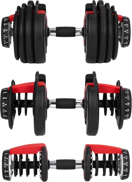 Hantel regulowany ModernHome by Multistore żeliwny z podstawką 2.5-24 kg GB-FW207-24KG (5905817008025) - obraz 6