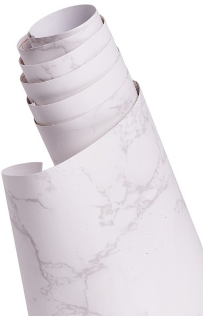 Самоклеюча плівка Ikonka 1.22 x 50 м Білий мармур - Магнолія (5903039728202) - зображення 1