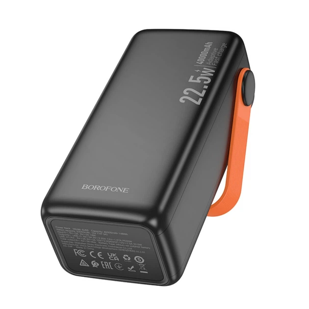 Power bank BOROFONE BJ66 Magnifico 40000mAh 2USB 1type-C 22.5W PD20W чорний - Фото 4 Power bank BOROFONE BJ66 Magnifico 40000mAh 2USB 1type-C 22.5W PD20W чорний - зображення 4
