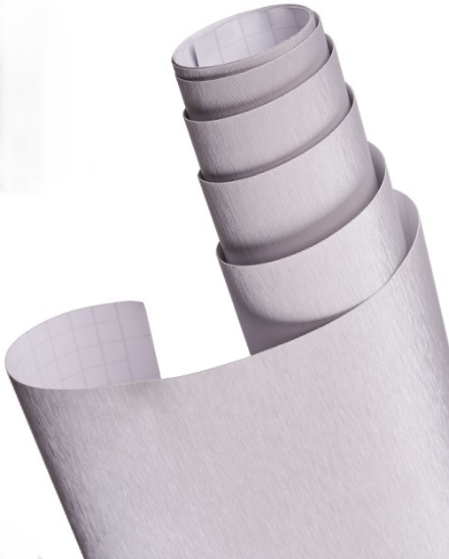 Самоклеюча плівка Ikonka 1.52 x 30 м Алюміній що імітує матову срібну сталь (5903039707122) - зображення 1