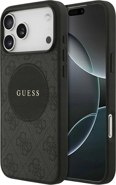 Панель Guess 4G Circle Classic Logo MagSafe для Apple iPhone 17 Pro Max Black (3666339489991) - зображення 1