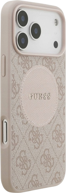 Etui plecki Guess 4G Circle Classic Logo MagSafe do Apple iPhone 17 Pro Max Pink (3666339490072) - obraz 4